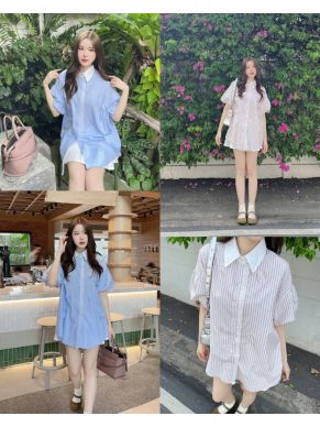 SORELLE STRIPE OVERSIZED TUNIC SHIRT