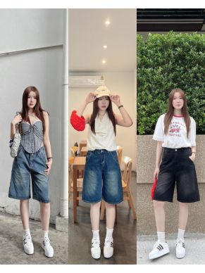 TEDDY BERMUDA DENIM JORTS PANTS