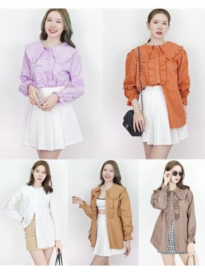 LUCIA COLLAR RUFFLE OVERSIZED BLOUSE