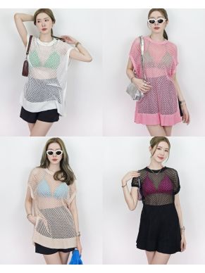 DARIA SEE-THROUGH SLEEVELESS KNIT TUNIC