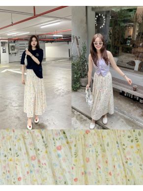 PROVENCE FLORAL EMBROIDERY MAXI SKIRT