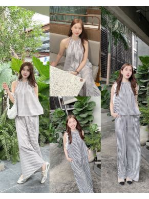 MONO STRIPE TOP & PANTS SET