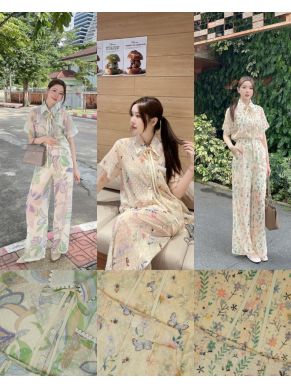 GARDEN SHIRT & PANTS CHIFFON SET