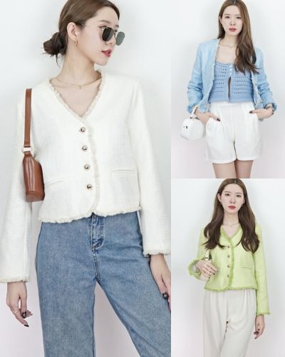 SELENA FRAYED TWEED JACKET