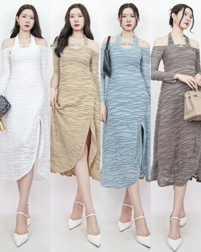 SNOW WAVE HOOP JERSEY MIDI DRESS