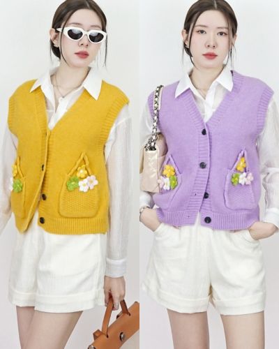 FLOWER BASKET KNIT VEST