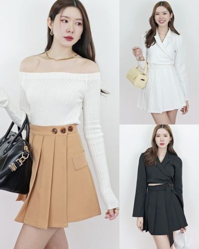 ROYAL SIDE BUTTON WRAP SKIRT