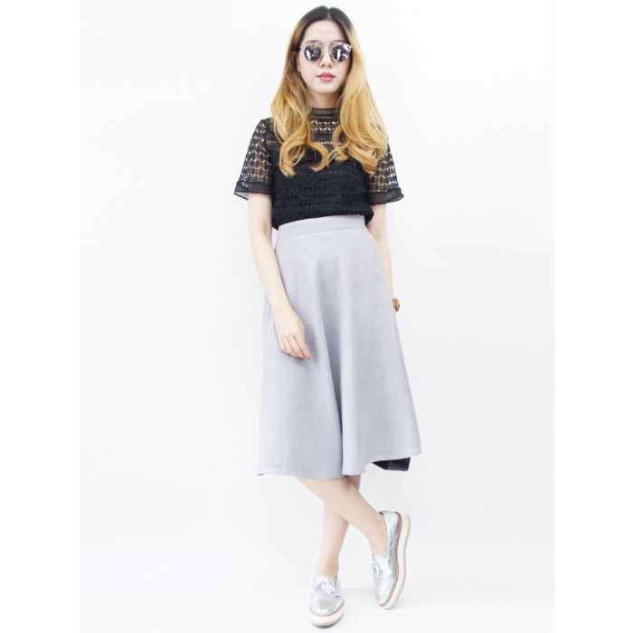 Corduroy circle skirt top