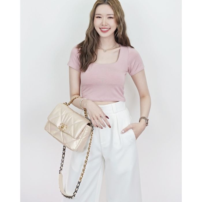 SPECIAL OFFER * SQUARE NECK JERSEY CROP TOP-PINK