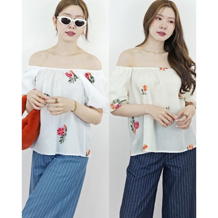 SPRING EMBROIDERY COTTON BLOUSE