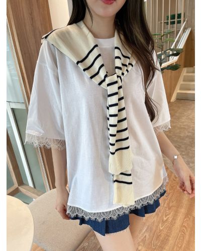 KNIT SHOULDER SCARF-BLACK