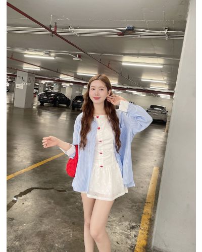 LAZY SUNDAY STRIPE OVERSIZED SHIRT