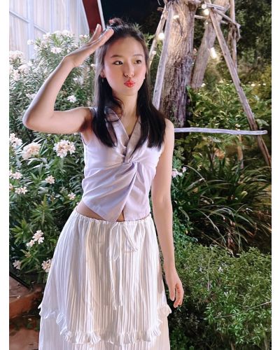 SORBET TWISTED SLEEVELESS TOP-LAVENDER