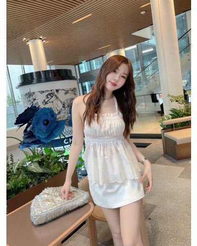 ELANE OPEN TIE BACK TOP-WHITE