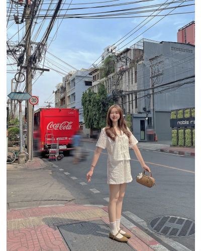 MONET BLOUSE & SHORTS LACE SET