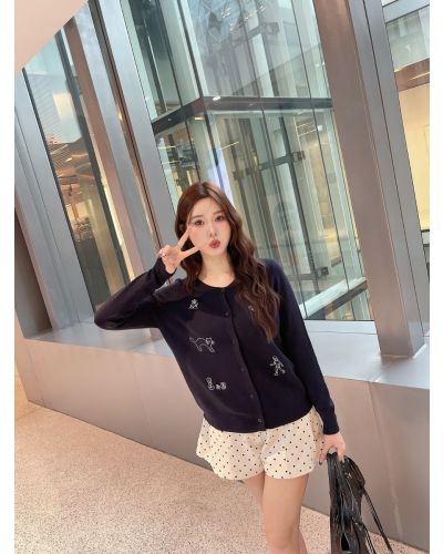 CAT AND BOY KNIT CARDIGAN-NAVY