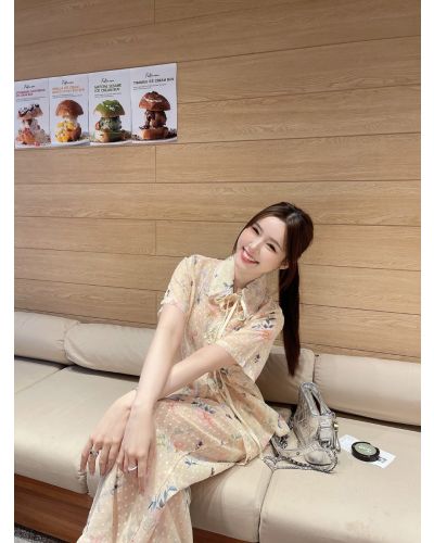 GARDEN SHIRT & PANTS CHIFFON SET-BUTTERFLY