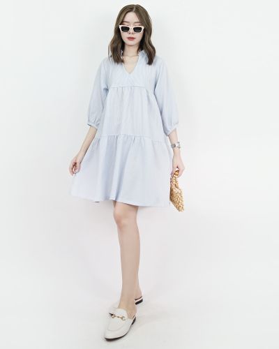 YURI STRIPED OVERSIZED DRESS-BLUE