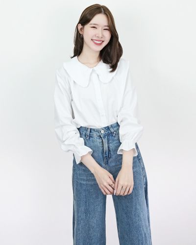 PURITAN PREPPY COLLAR BLOUSE-WHITE