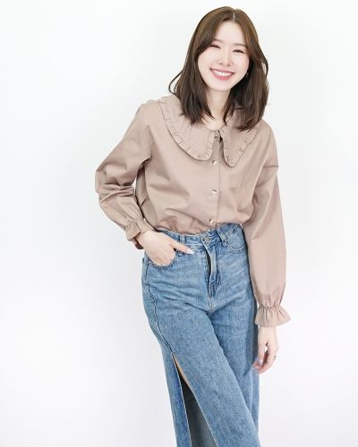 PURITAN PREPPY COLLAR BLOUSE-KHAKI