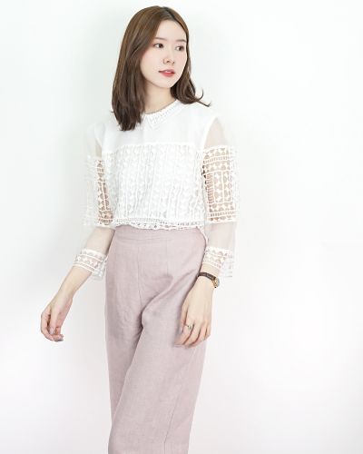 SONATA ORGANDY LACE BLOUSE-S
