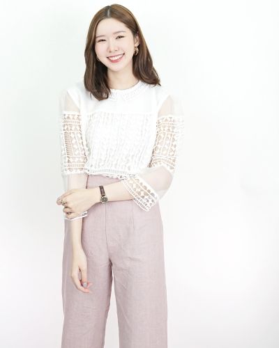 SONATA ORGANDY LACE BLOUSE-M