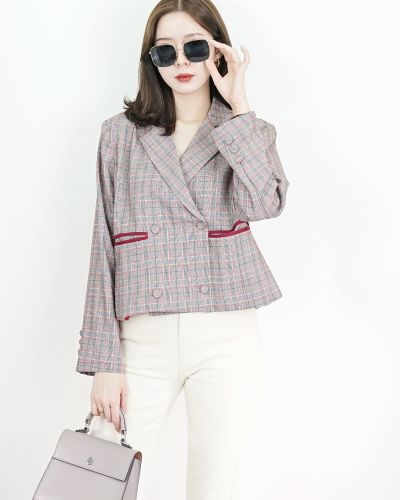 MEZZO PLAID OVERSIZED BLAZER-CARMINE-M