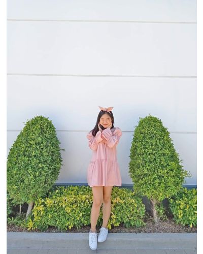 LILAC MARIE SLEEVE SHIRT DRESS-BLUSH