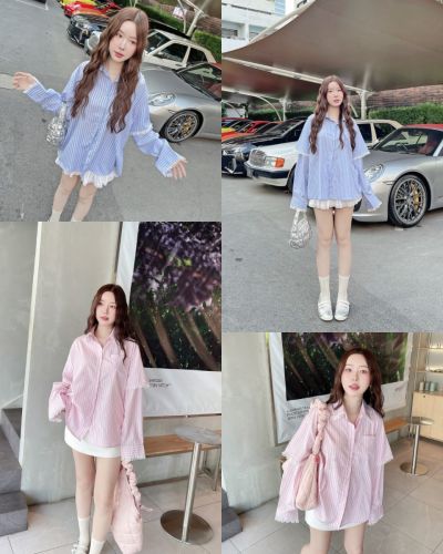 SOFT STRIPE OVERSIZED SHIRT
