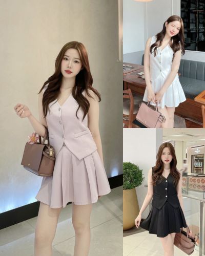 JOVELL VEST TOP & SKIRT TWILL SET