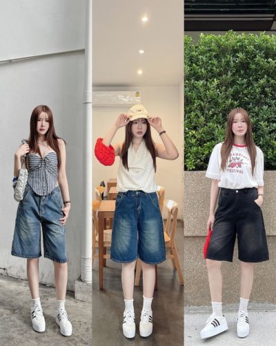TEDDY BERMUDA DENIM JORTS PANTS