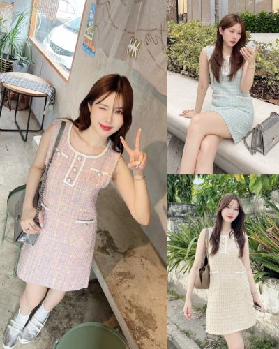 BONBON TWEED DRESS