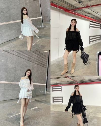 AMELIA CHIFFON OFF SHOULDER TUNIC
