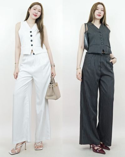 MARTINI PINSTRIPE BELTED VEST & PANTS SET