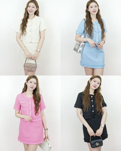 MELLOW TWEED BLOUSE & SKIRT SET