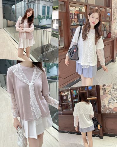 MIRALETTE LACE COLLAR BLOUSE