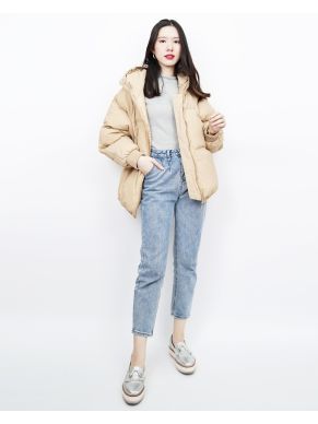 SHAVED ICE PUFFY COAT-BEIGE