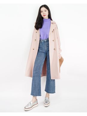 DUSTY ROSE TRENCH COAT-ROSY BROWN
