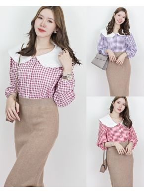 JELLY GINGHAM COTTON BLOUSE
