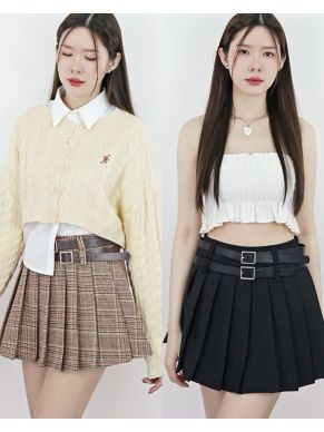 BROWNIE DOUBLE BELTED TENNIS SKIRT