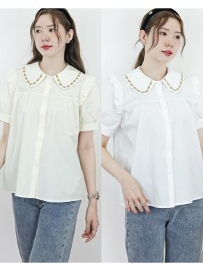 SPRING EMBROIDERED COTTON BLOUSE